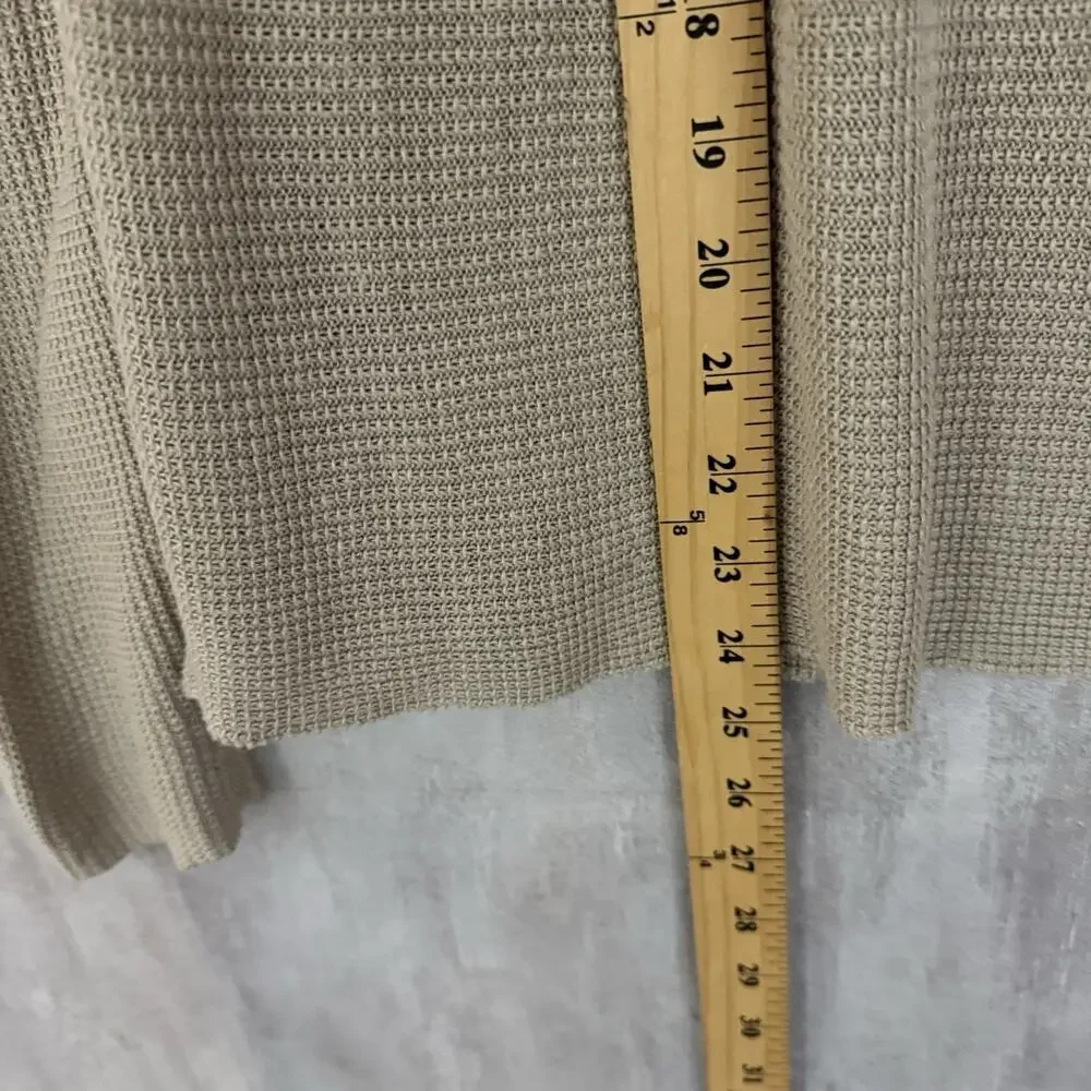 EILEEN FISHER Cardigan Petite PM Linen Open Knit Open Front Long Sleeve Beige - Picture 9 of 13